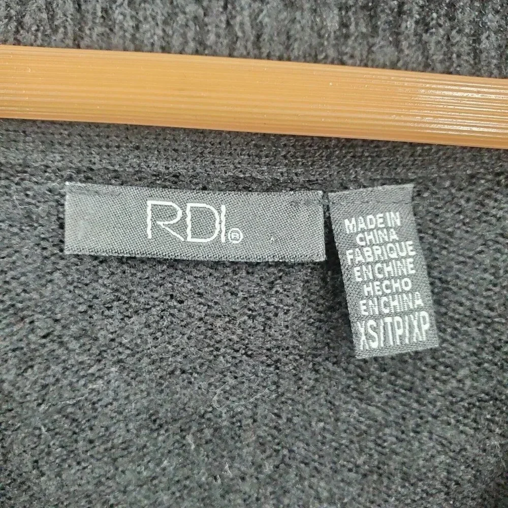 RDI‎ Nordstrom V-Neck Black Long Sleeve Sweater Size XS NWOT